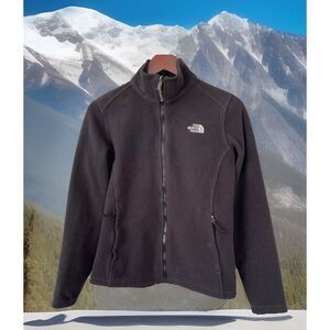 The North‎ Face Full-Zip Logo Fleece Jacket - Black - XS Women